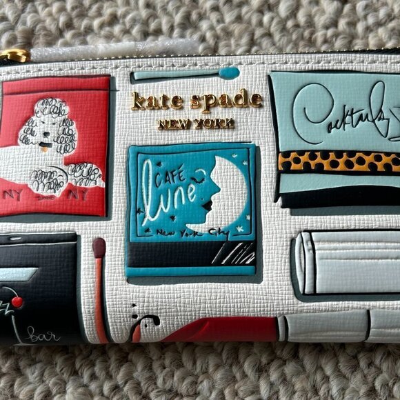 kate spade Handbags - Kate Spade Embossed Leather Matchbook Morgan Small Slim Billfold Wallet NWT